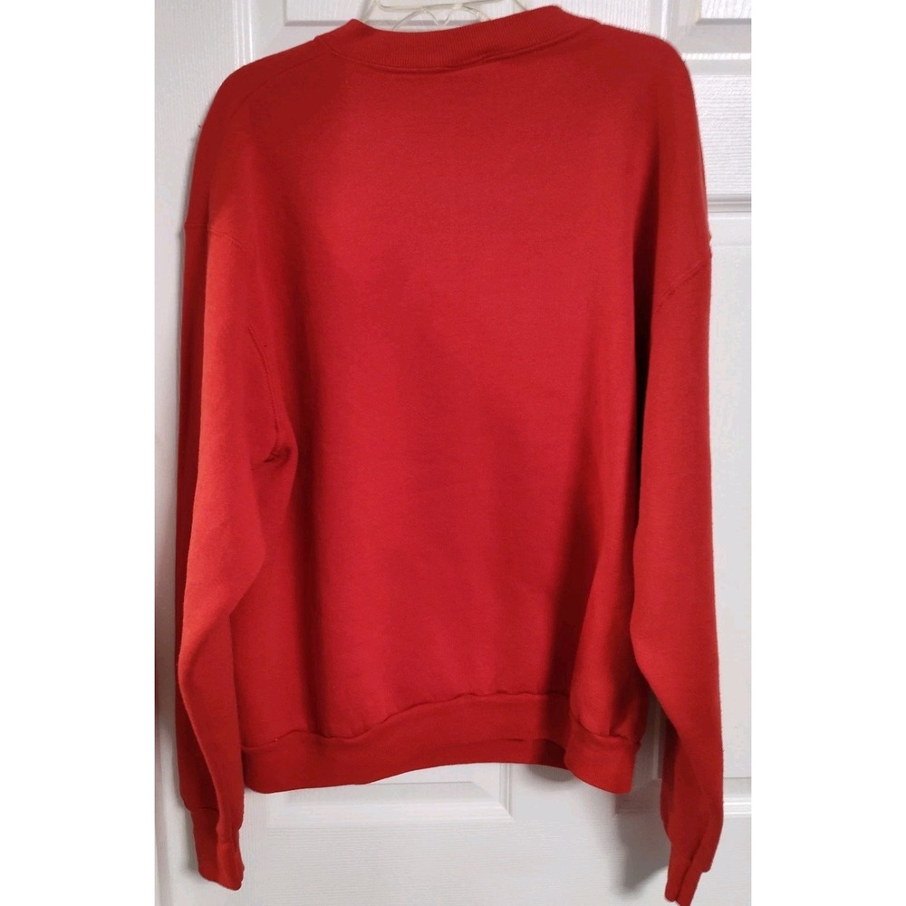Budweiser sweatshirt large Christmas red vintage Four Buds A Calling ✔️ pics USA - Picture 7 of 9